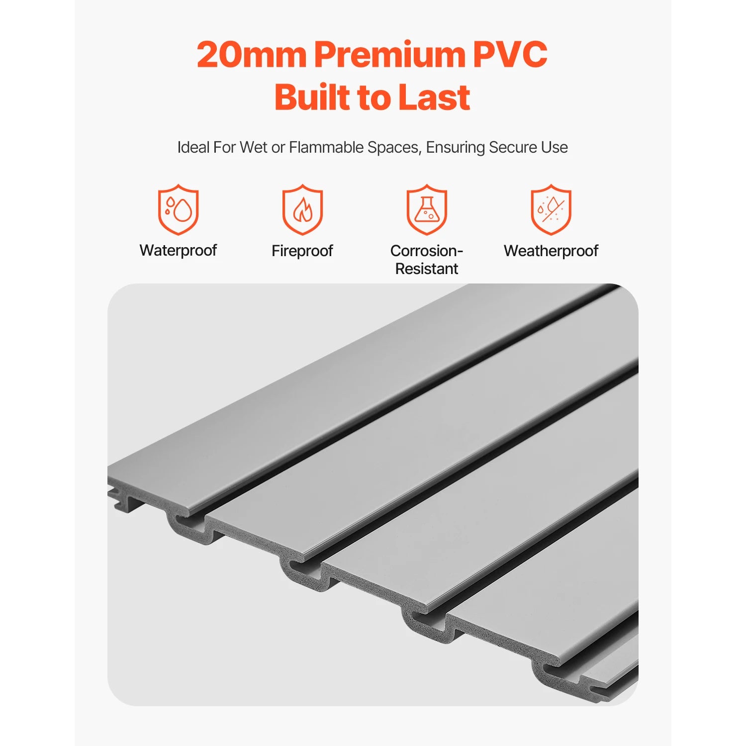 8x4 Ft PVC Slatwall Panels with Accessories for Garage Storage