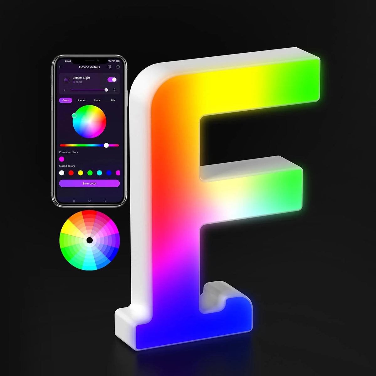 Appstyrt RGB LED-bokstavlampe