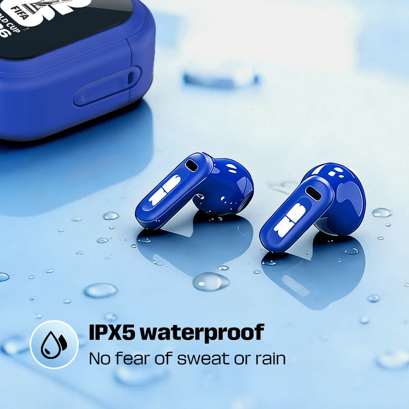 FIFA-F26E01 TWS Wireless Earbuds Bluetooth 6.0 ENC Noise Cancelling 42H Battery IPX5 Waterproof 30ms Low Latency HiFi Stereo Gaming Headphones with Mic