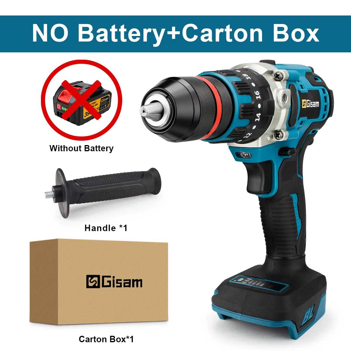 480N.M Brushless Electric Impact Drill for Makita 18V Batteries