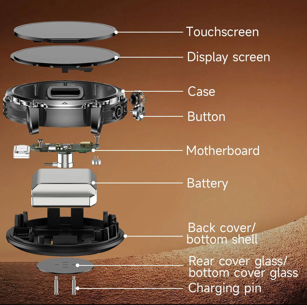 Външно Bluetooth обадно смарт часовник с LED фенер