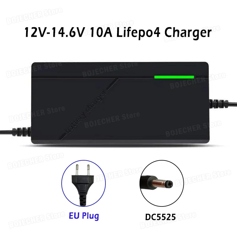 12V 10A Smart Lifepo4 Battery Charger AC110-240V 14.6V 4S 10A High Power Charger For 12.8V Lithium Iron phosphate Battery Pack