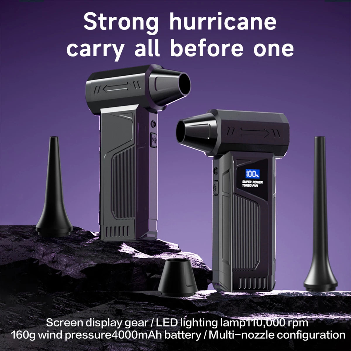 【2025 New】Wireless Jet Fan Brushless Motor Turbo Air Blower For Car Cleaning With LED Light Digital Display Portable Outdoor Use