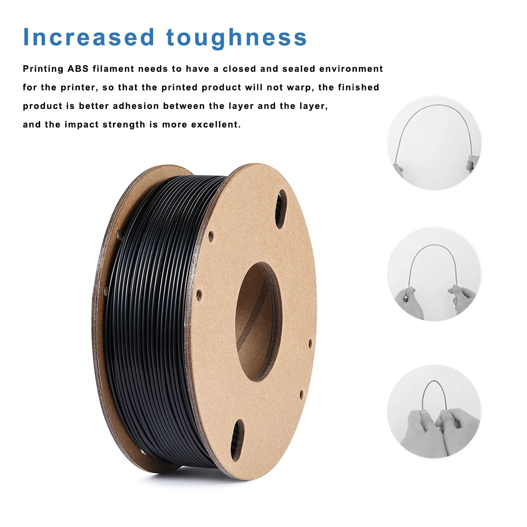 Black ABS 3D Printer Filament, 1.75mm, 250g