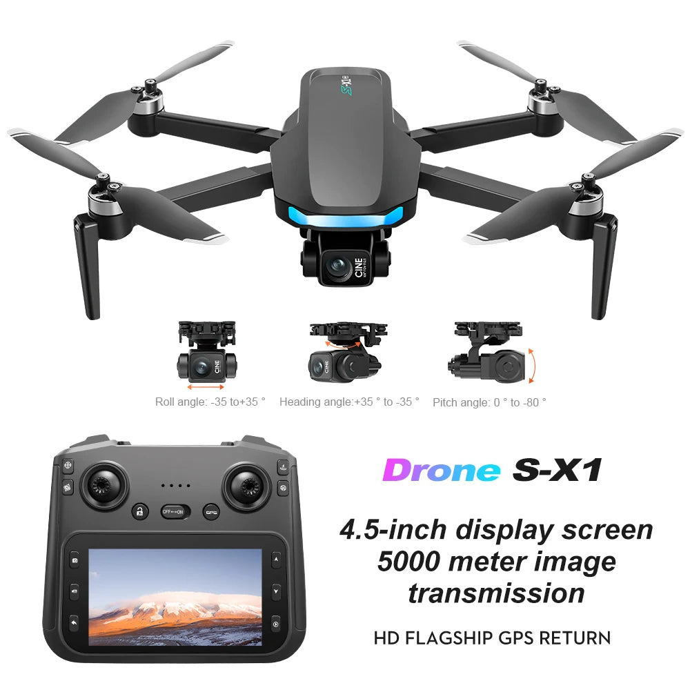 S-X1 MAX Profesyonel GPS Drone 4K Gimbal Kameralı
