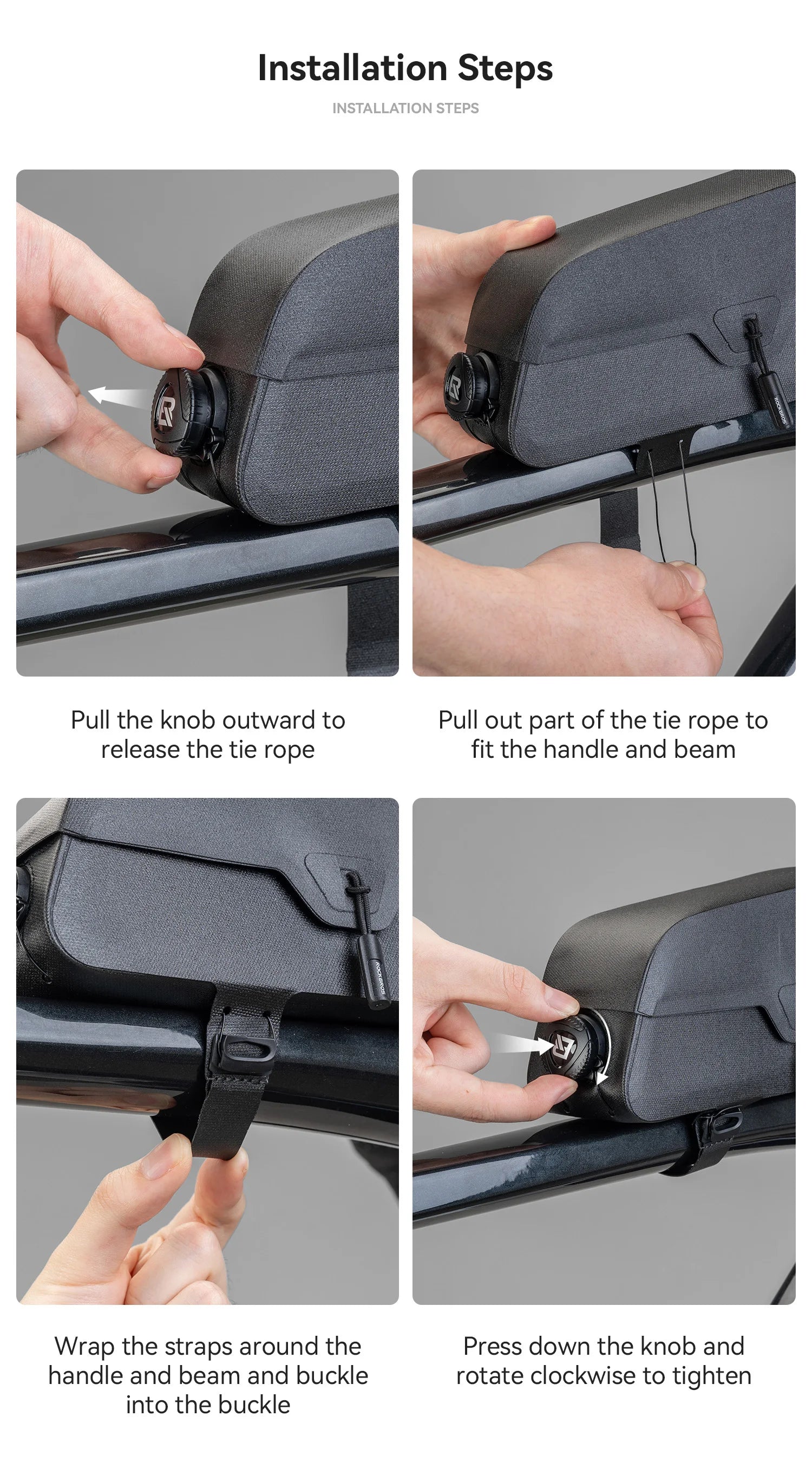 Borsa Impermeabile ROCKBROS ROAD TO SKY per Tubo Superiore della Bici, Borsa Telaio per Ciclismo, Leggera per Accessori da Bicicletta