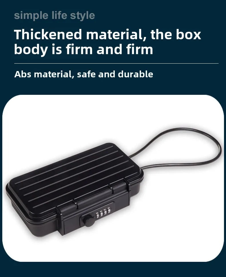 Portable Outdoor Lockbox with Cable & Code for Keys and Valuables