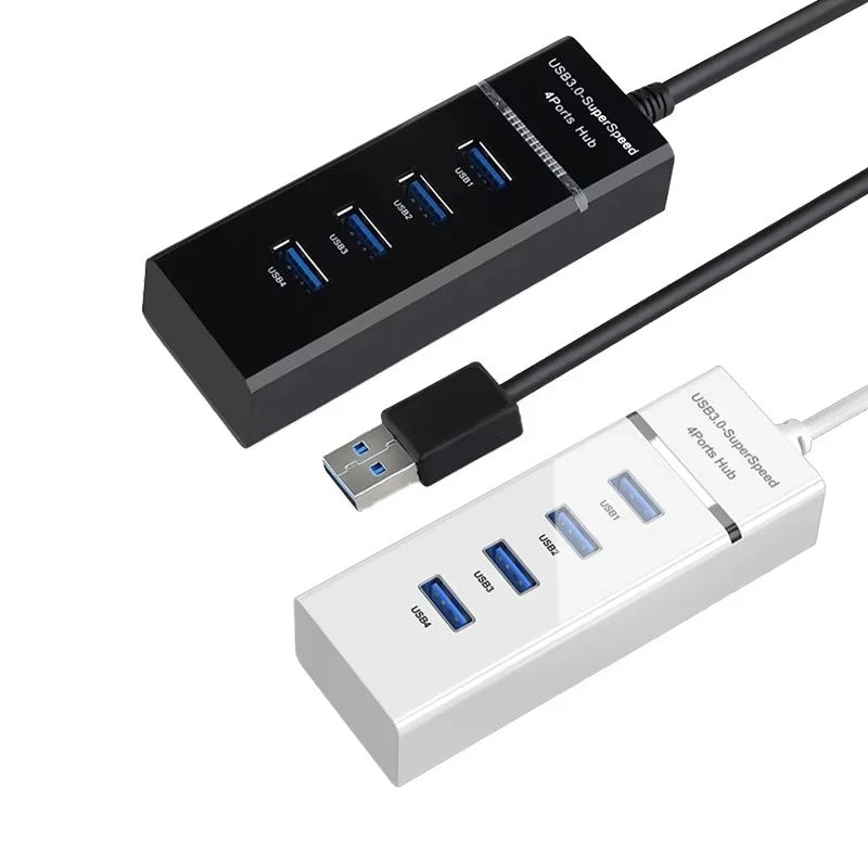 4-Port USB Hub, One USB 3.0 and Three USB 2.0 Ports
