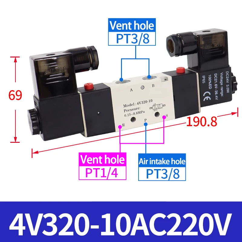 Pneumatický ventil 4V320-10 a možnosti těla ventilu
