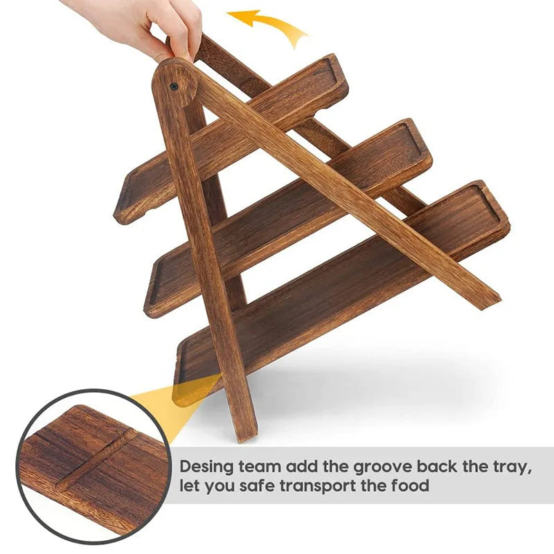 3-Tier Wooden Display and Serving Stand