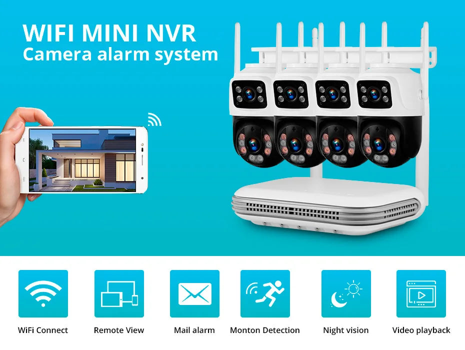 6MP Dual Lens WiFi IP Camera 8CH NVR Kit