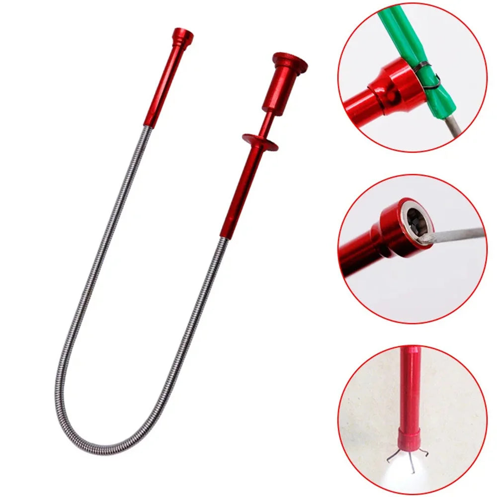 Flexible Magnetic Pickup Tool with Four-Claw Grabber