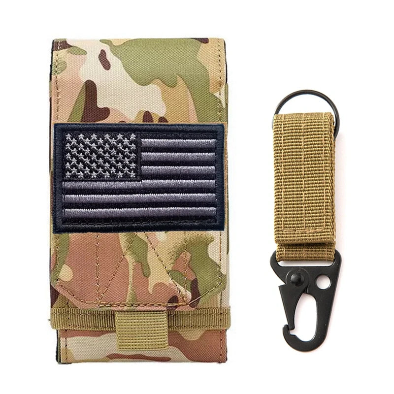Dvojitý MOLLE laserové puzdro na telefón, taktické opasok EDC, puzdro na opasok, držiak, bedrové doplnky, taška Outdoor kempovanie, mobilný telefón, balíček