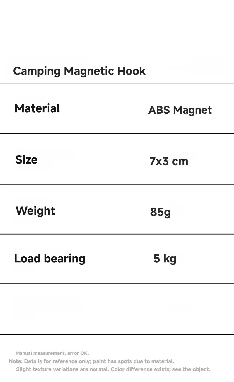 Outdoor Magnetic Hook Tent Hanging Clip, 5 kg Load