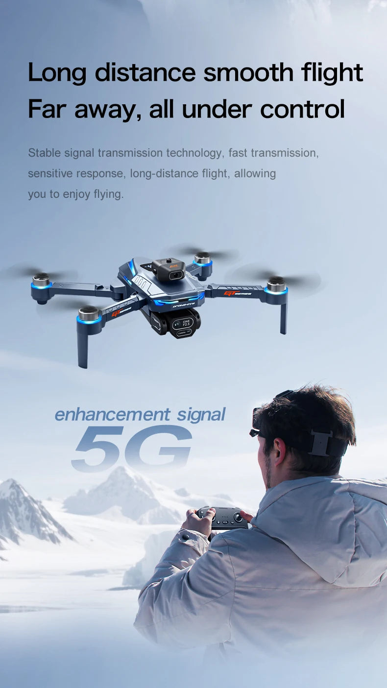 Nový GT8 Drone 8K profesionální HD Duální kamery obrazovky Dálkový 5G WIFI bezkartáčový motor Ovládání překážek skládací quadcopter hračky