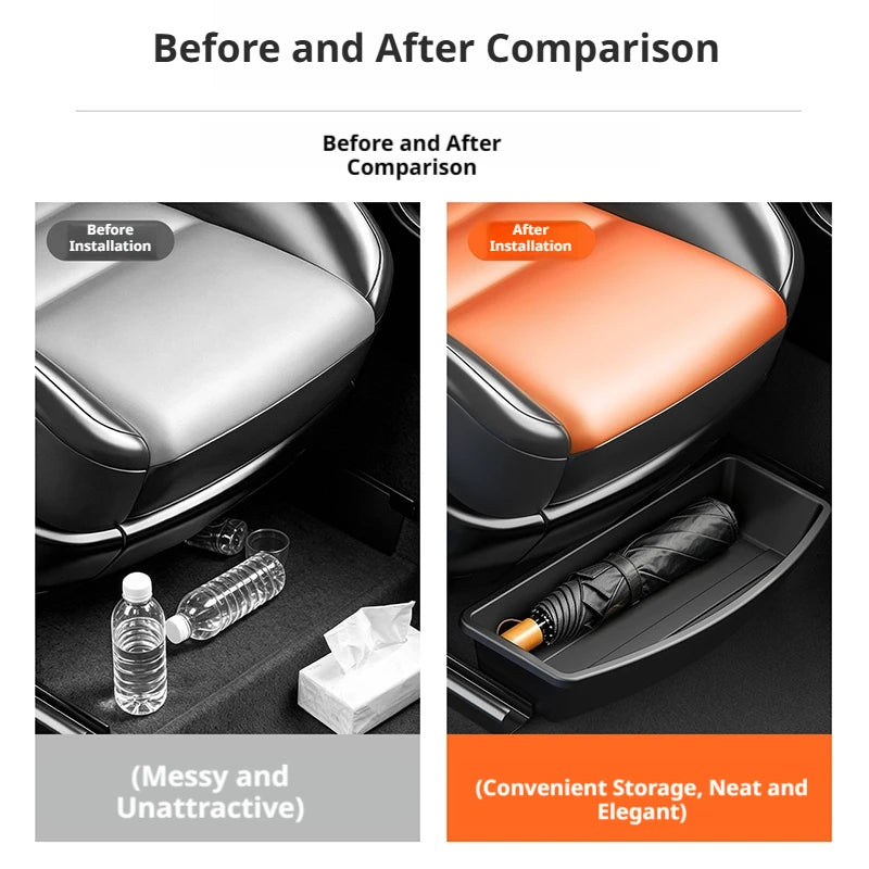 SEAMETAL Under Seat Storage Box Universal Car Seat Bottom Organizer Box Removable Storage Box Gadget Case Universal Accessories