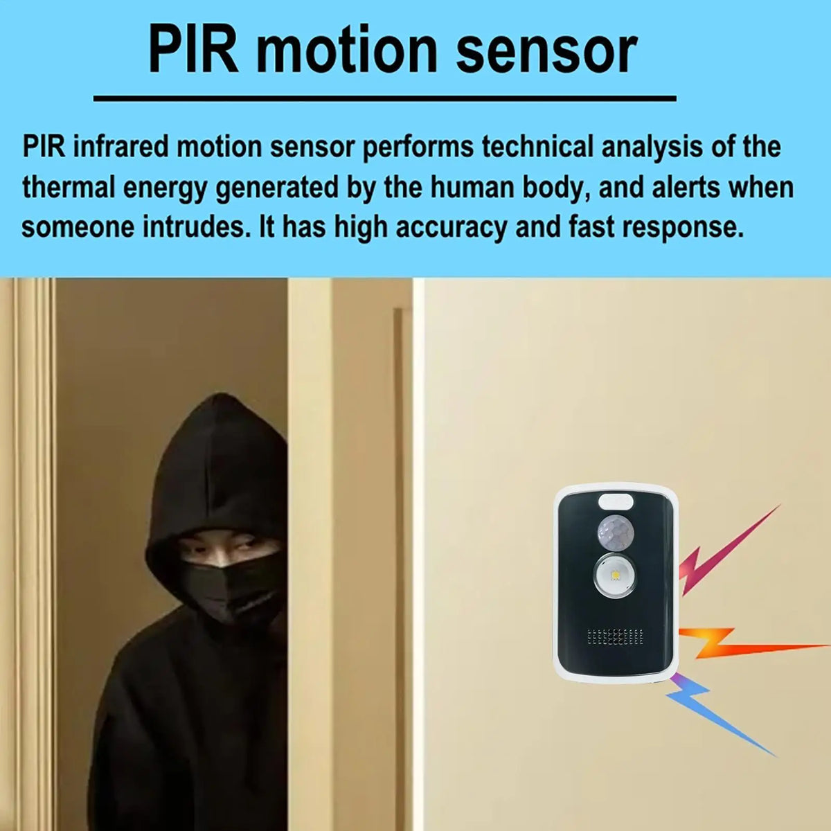 portable Camp Safe Perimeter Alarm 125Db High-Volume Trip Alarm With Motion Sensor Security With Multiple Modes Anti Theft Alert