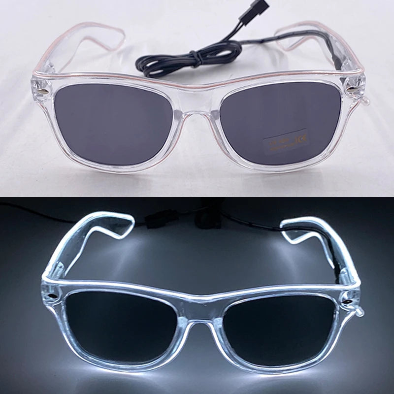 1PC Light Up LED Glasses Glow Sunglasses EL Wire Neon Glasses Glow in The Dark Party Supplies Neon Party Favors for Kids Adults