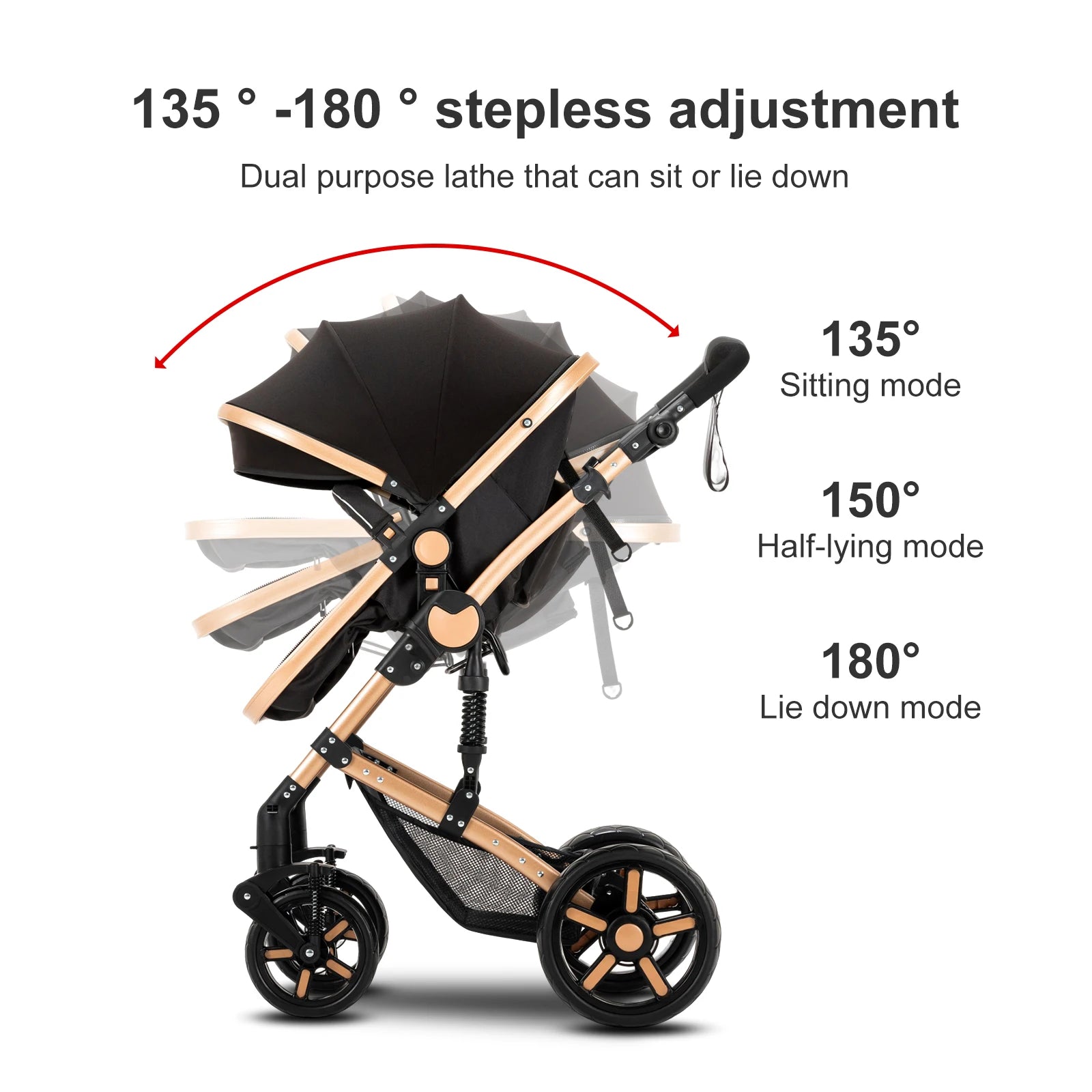 Baby Stroller 3‑in‑1 Lightweight Travel System