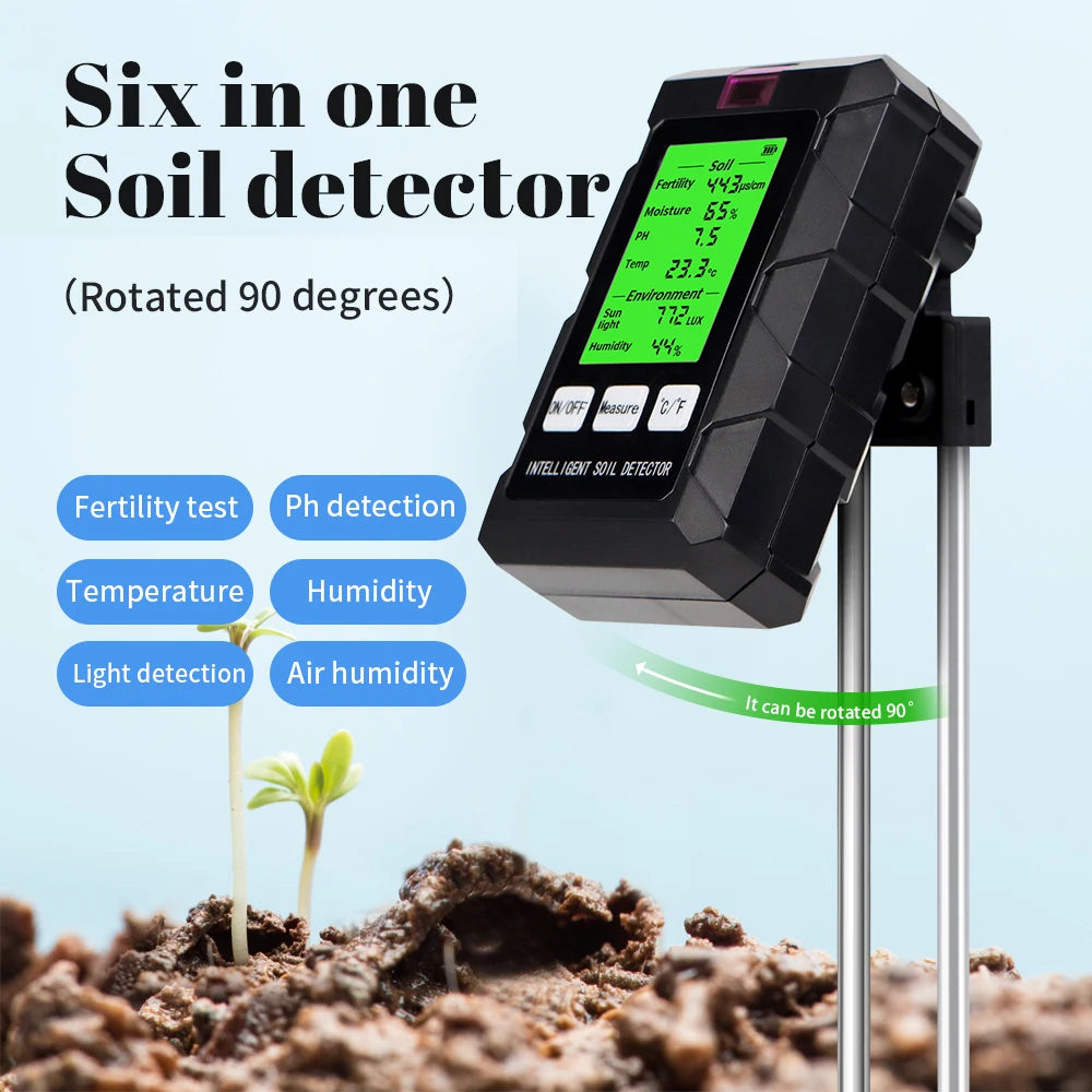 Six-in-One Digital Soil and Environment Meter