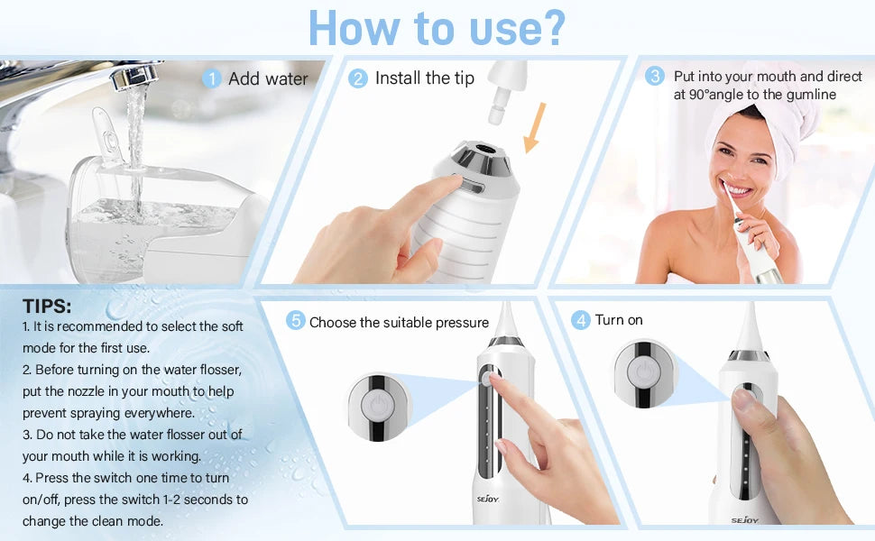 Cordless Electric Water Flosser for Powerful Everyday Oral Care