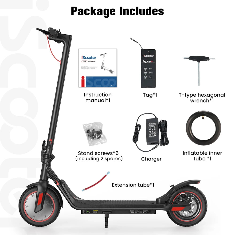 iScooter i9M Electric Scooter with 500W Motor and Pneumatic Tires