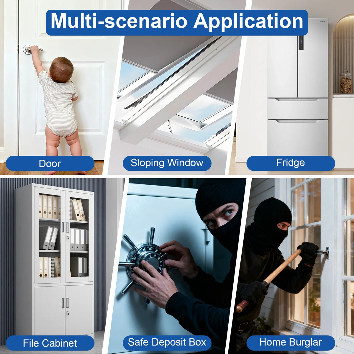 PGST Sensor de Puerta Tuya WiFi Sensor de Entrada de Ventana Seguridad Smart Life Funciona con Alexa Google Puerta Ventana Detector