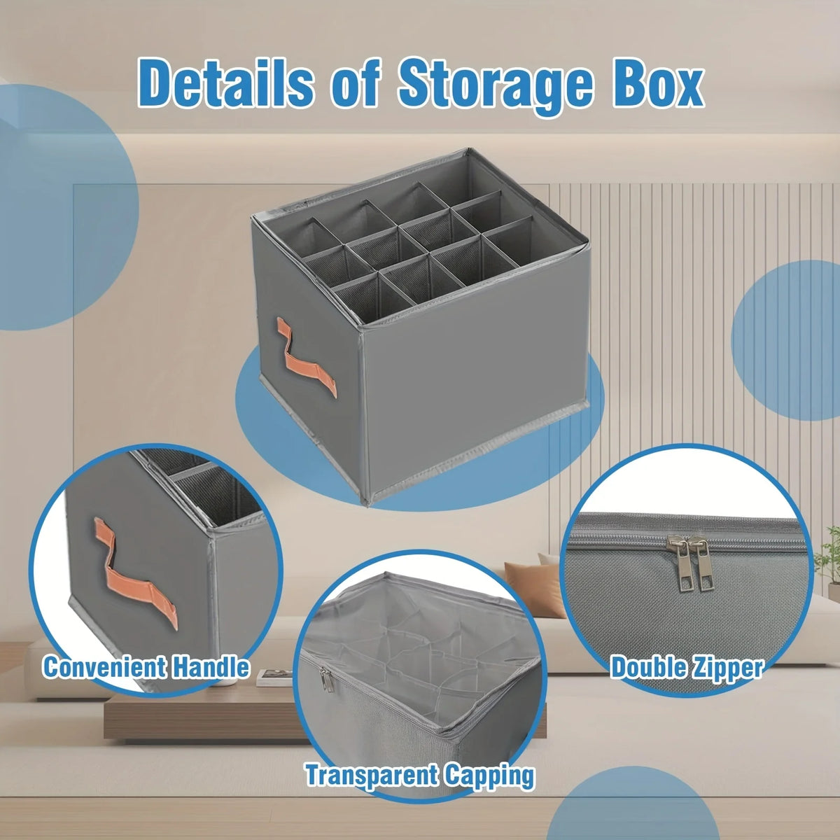 Skladací úložný box na topánky z oxfordského materiálu