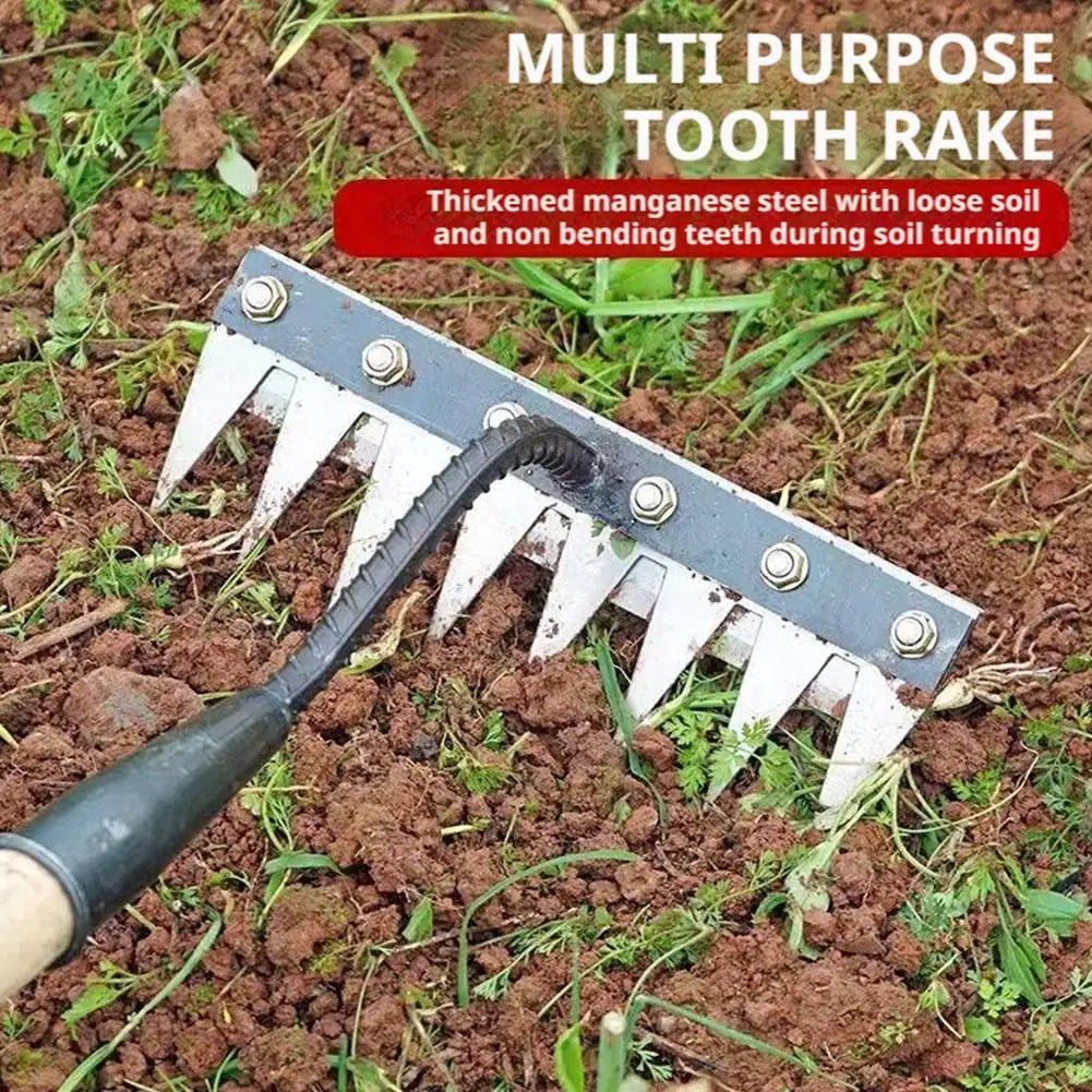 Steel Garden Hand Rake, 5–8-Tooth Options
