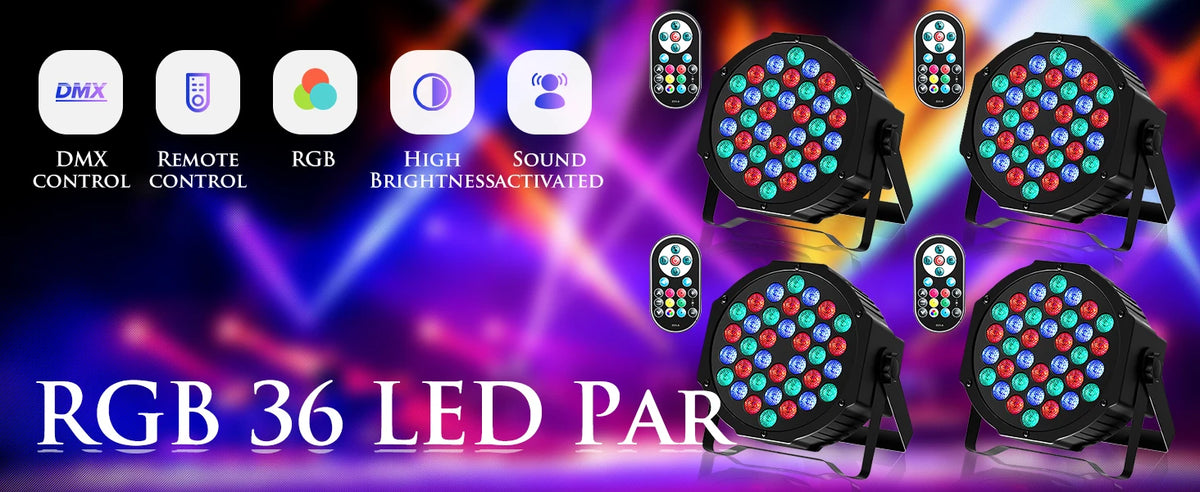 Par LED DMX RGB 2-Pack per Palco 36 LED