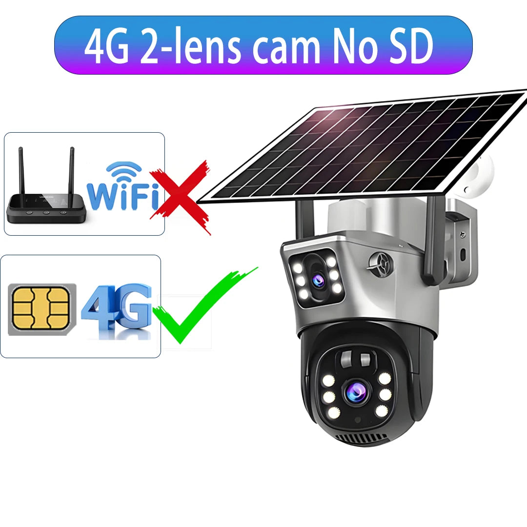 15MP Triple Lens Solar Security Camera with 360° Tracking