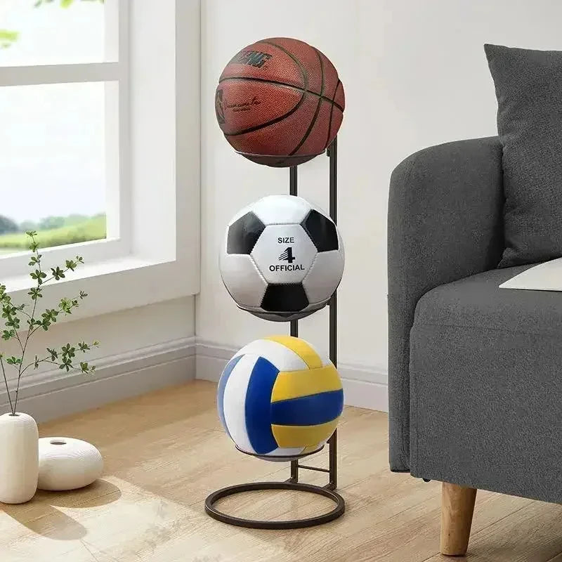 Suporte metálico para bolas desportivas, 1–5 níveis