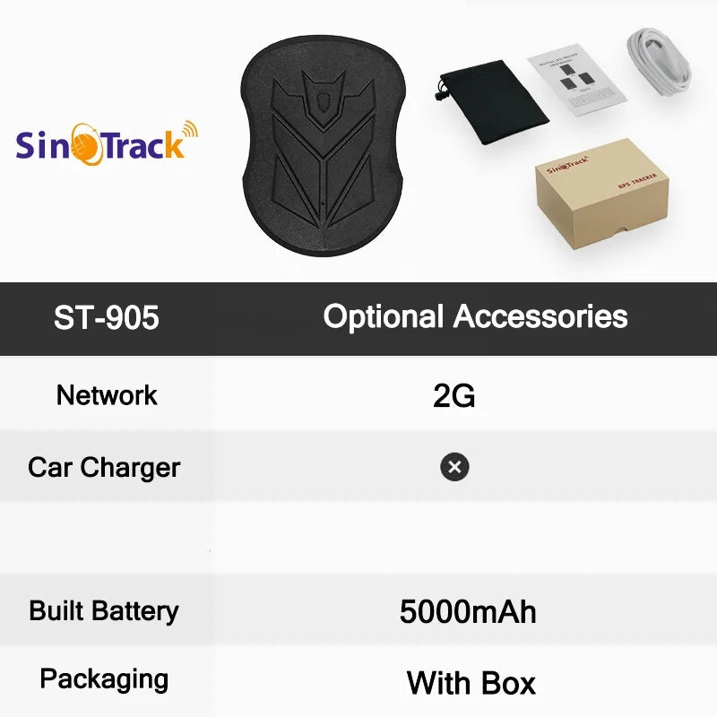 SinoTrack magnet 4G vodotesný GPS tracker ST-905/ST-915 Locator vozidla dlhá výdrž 10000mAh batéria s bezplatnou aplikáciou