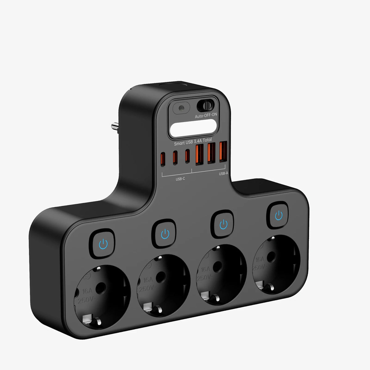 EU Switched Socket Adapter with USB-C