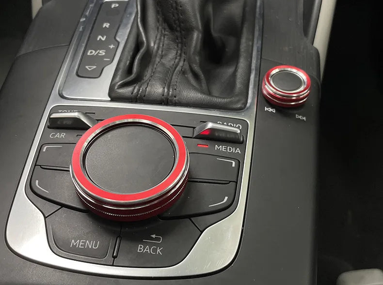 Metal Center Console Volume Knob Trim Ring for Audi A3 S3