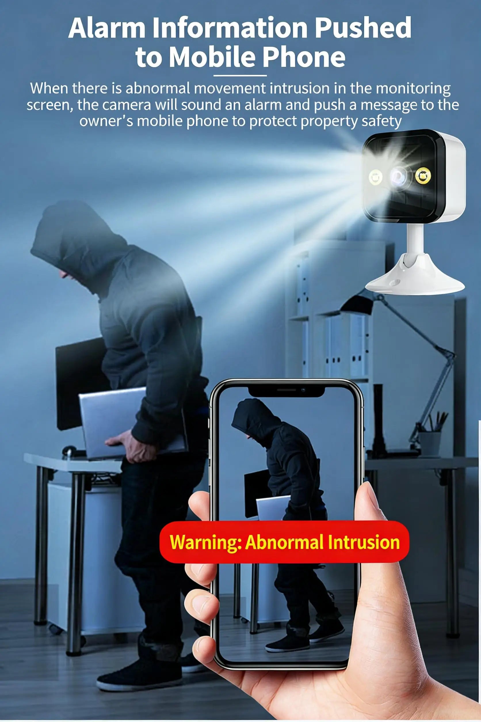 Caméra de sécurité WiFi 1080P intérieure extérieure IP66 vision nocturne