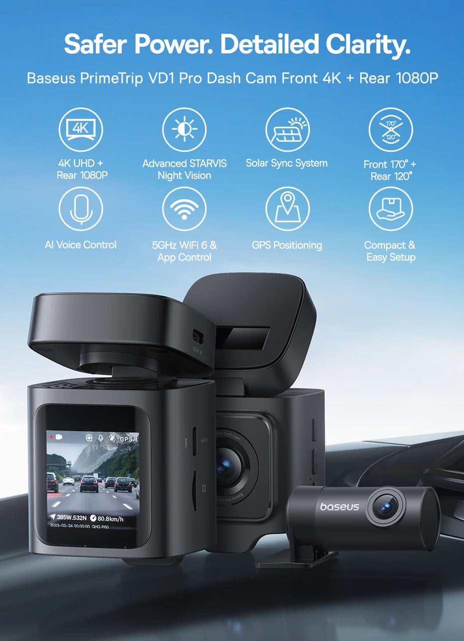 4K UHD kamera do auta se senzorem Sony, WiFi 6 a GPS záznamem
