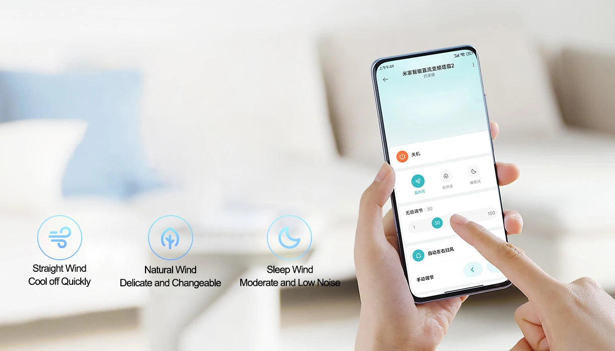 MIJIA Smart Tower Fan 2 with 150° Oscillation & App Control