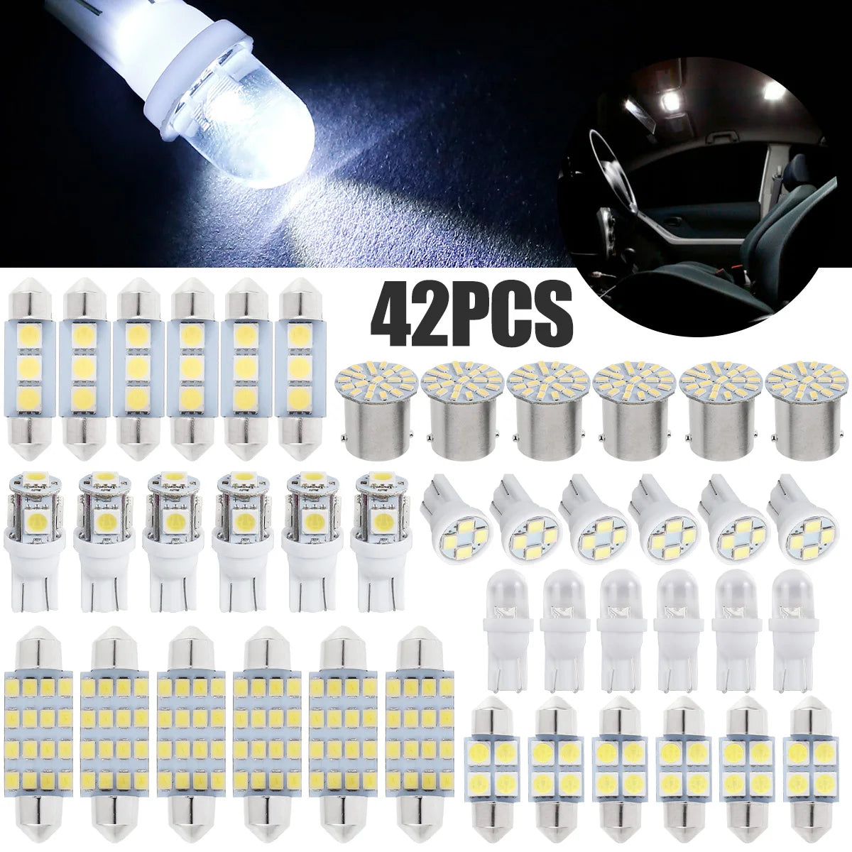 Vehicle Bulbs: H4 Headlight or Interior Set