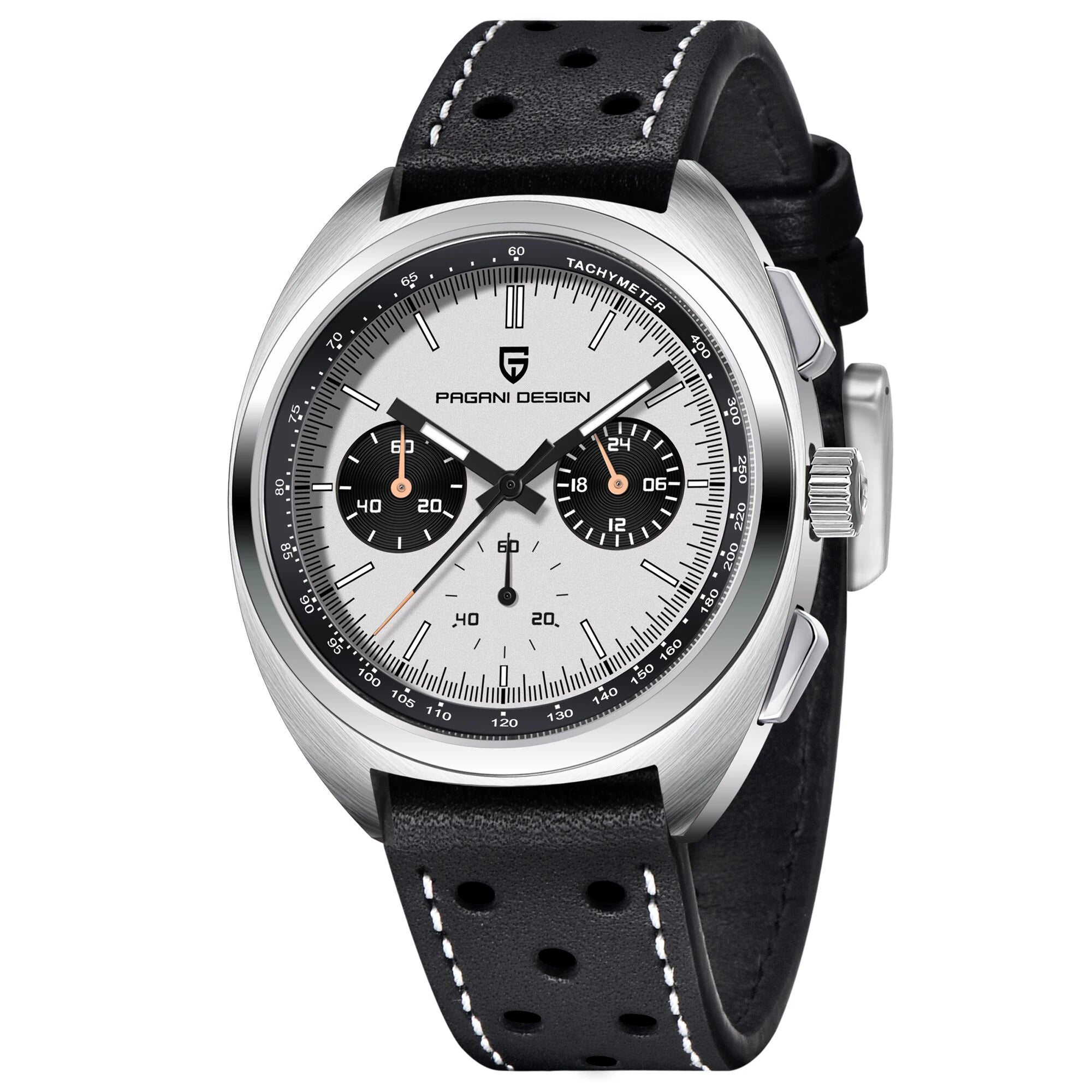 Pagani Design Panda Dial Chronograph Watch Sapphire Steel 10Bar