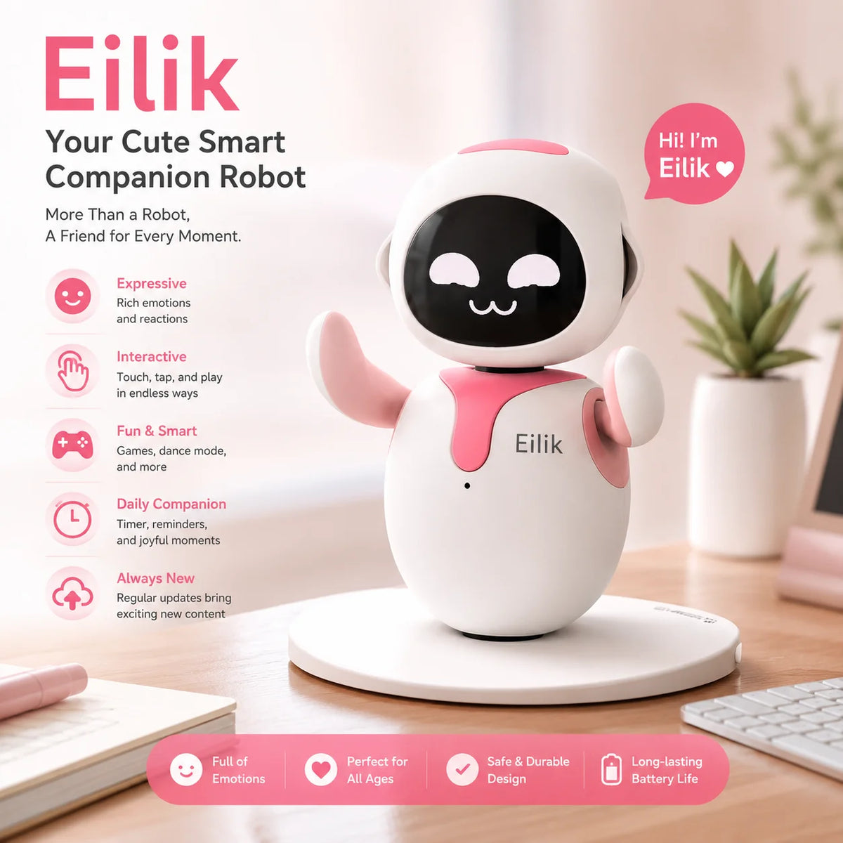 Eilik Interactive AI Voice robots Emotional robots Desktop Companion for Couples Touch gift