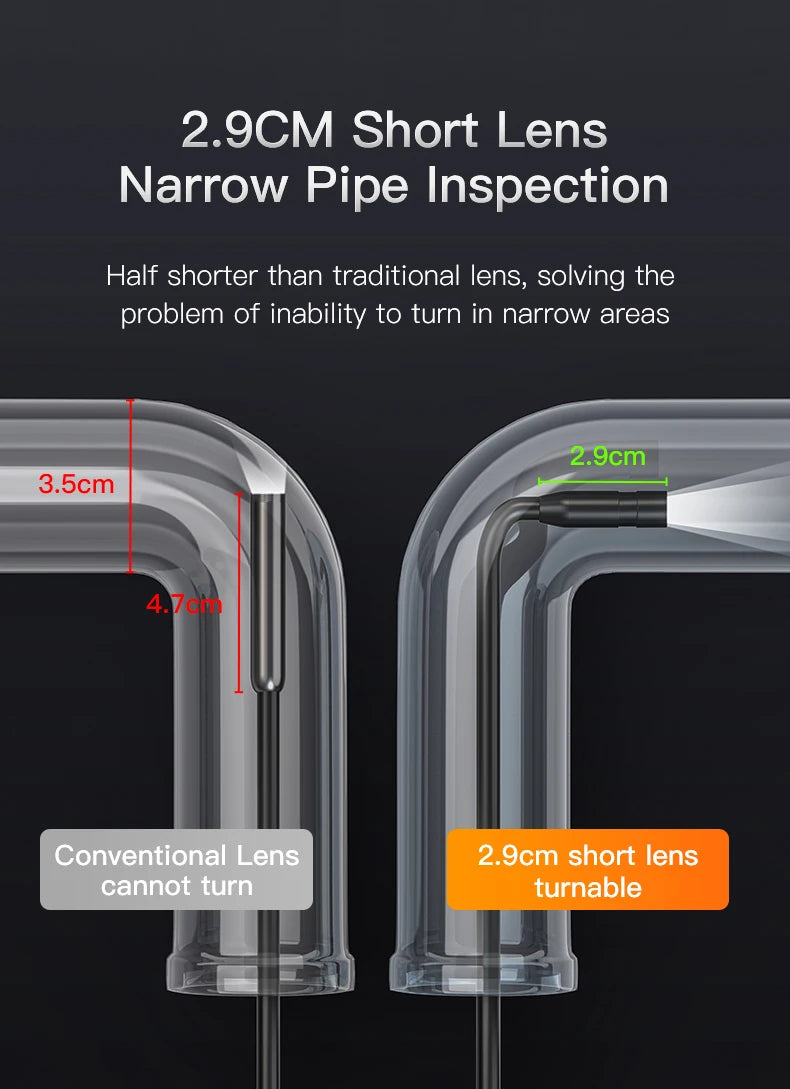 Camera endoscop industrială 4,3 inch HD 1080P inspecție borescop
