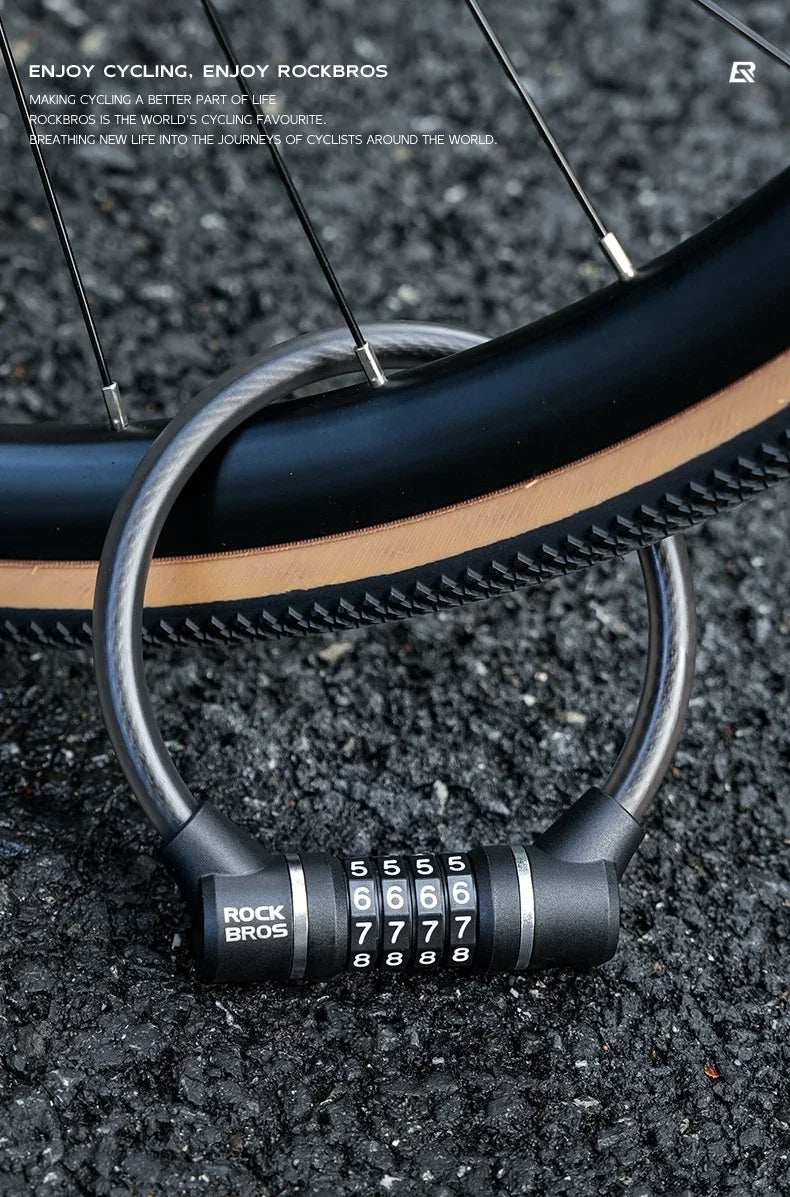4-Digit Steel Cable Bicycle Lock, 29cm