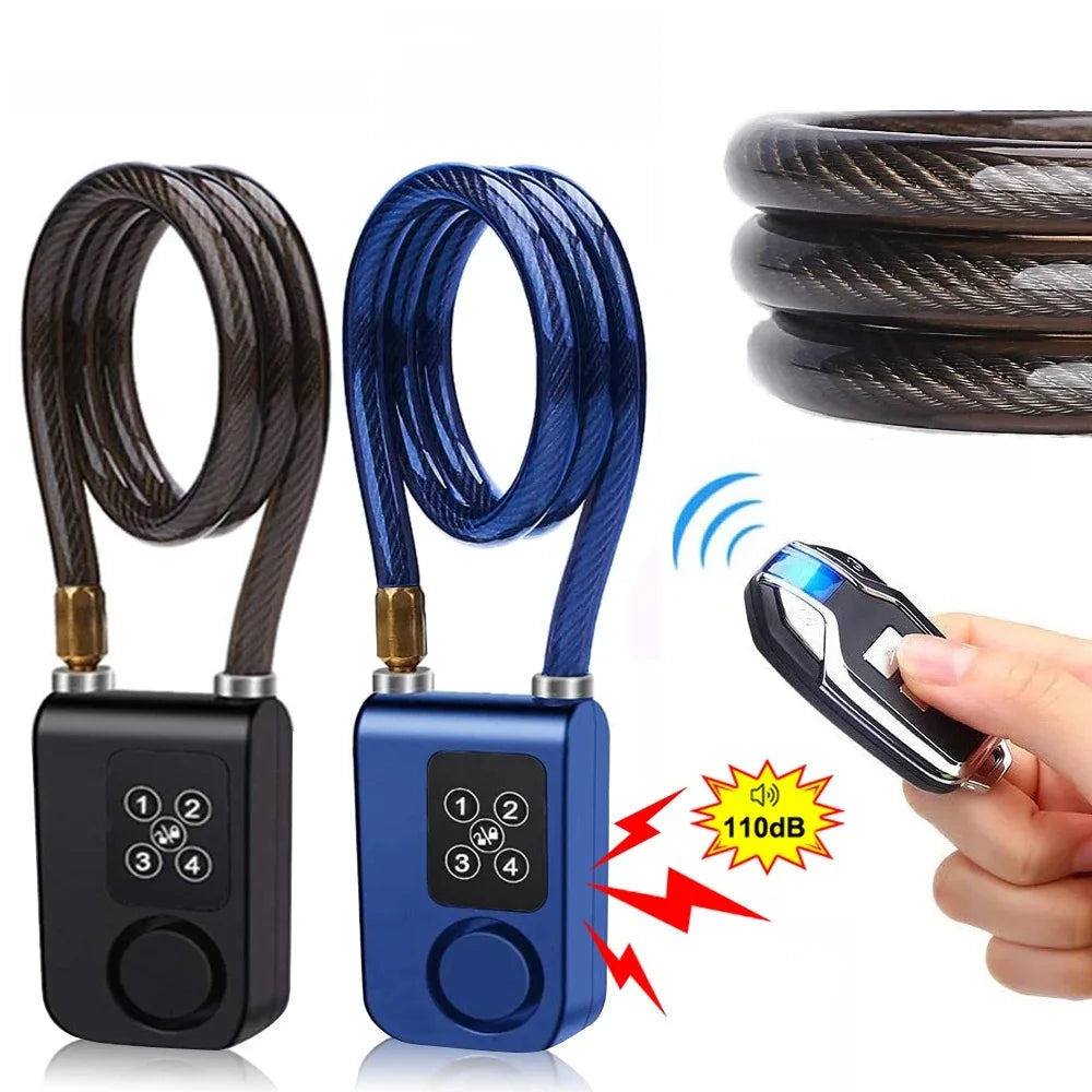 Bicycle Cable Alarm Lock with Remote