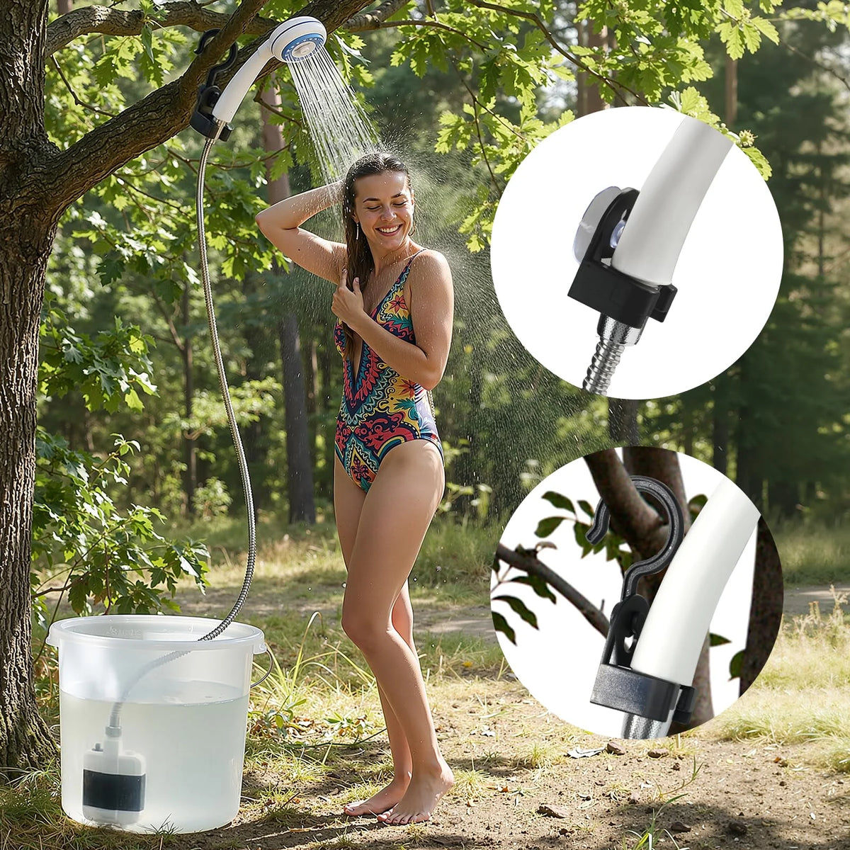 Portable Outdoor Camping Shower USB Rechargeable Electric Shower Pump