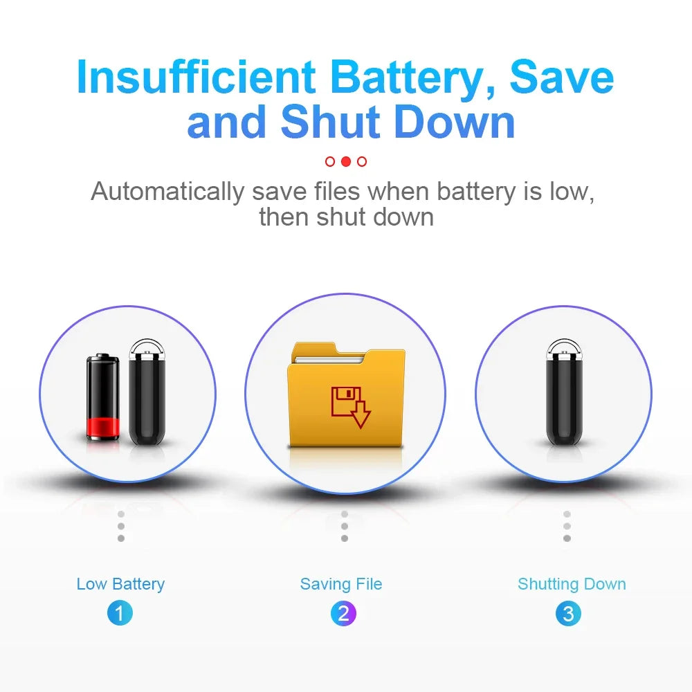 Mini diktafon aktiviran glasom 32GB s dugotrajnom baterijom i veličinom privjeska za ključeve