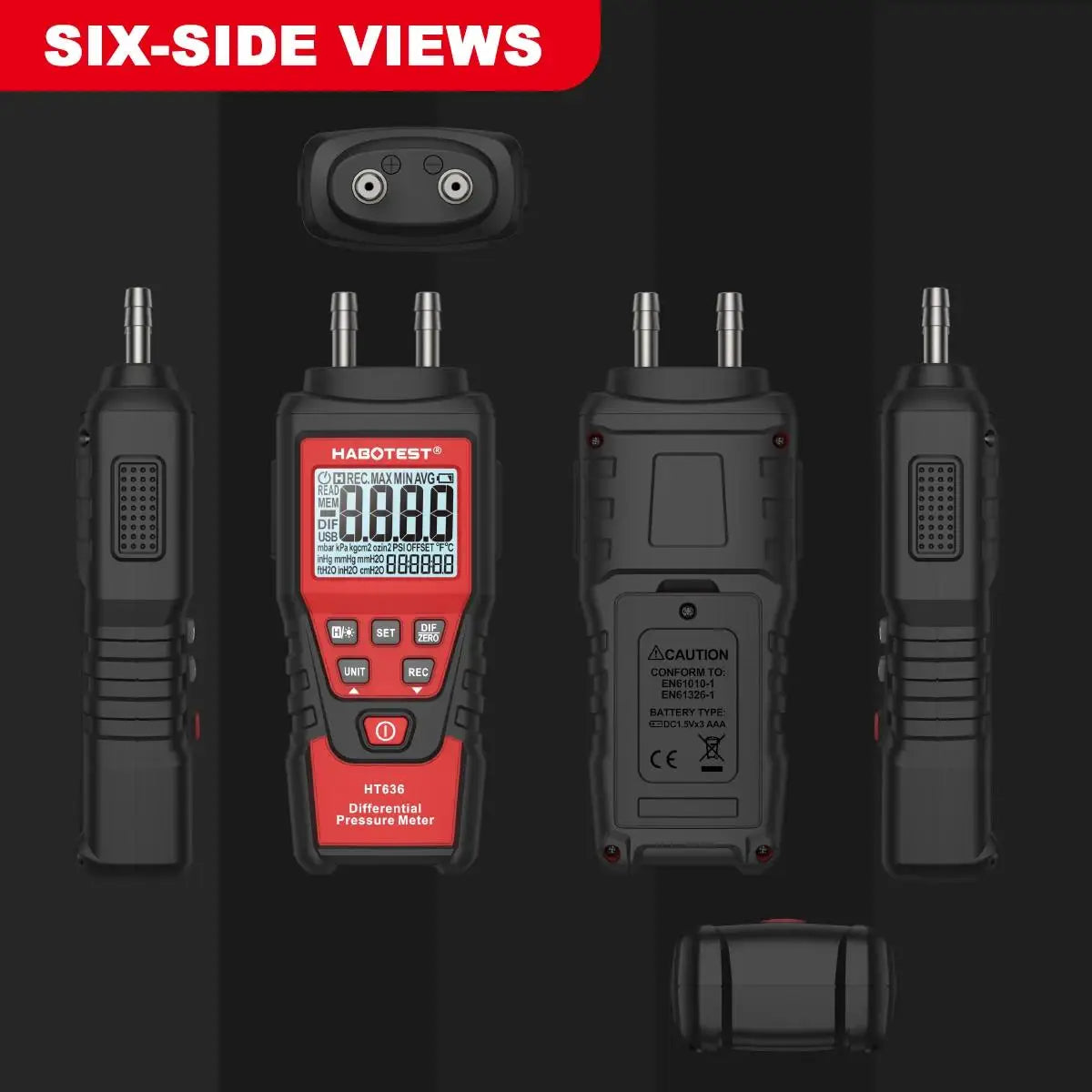 HT636 differentiële luchtdrukmanometer