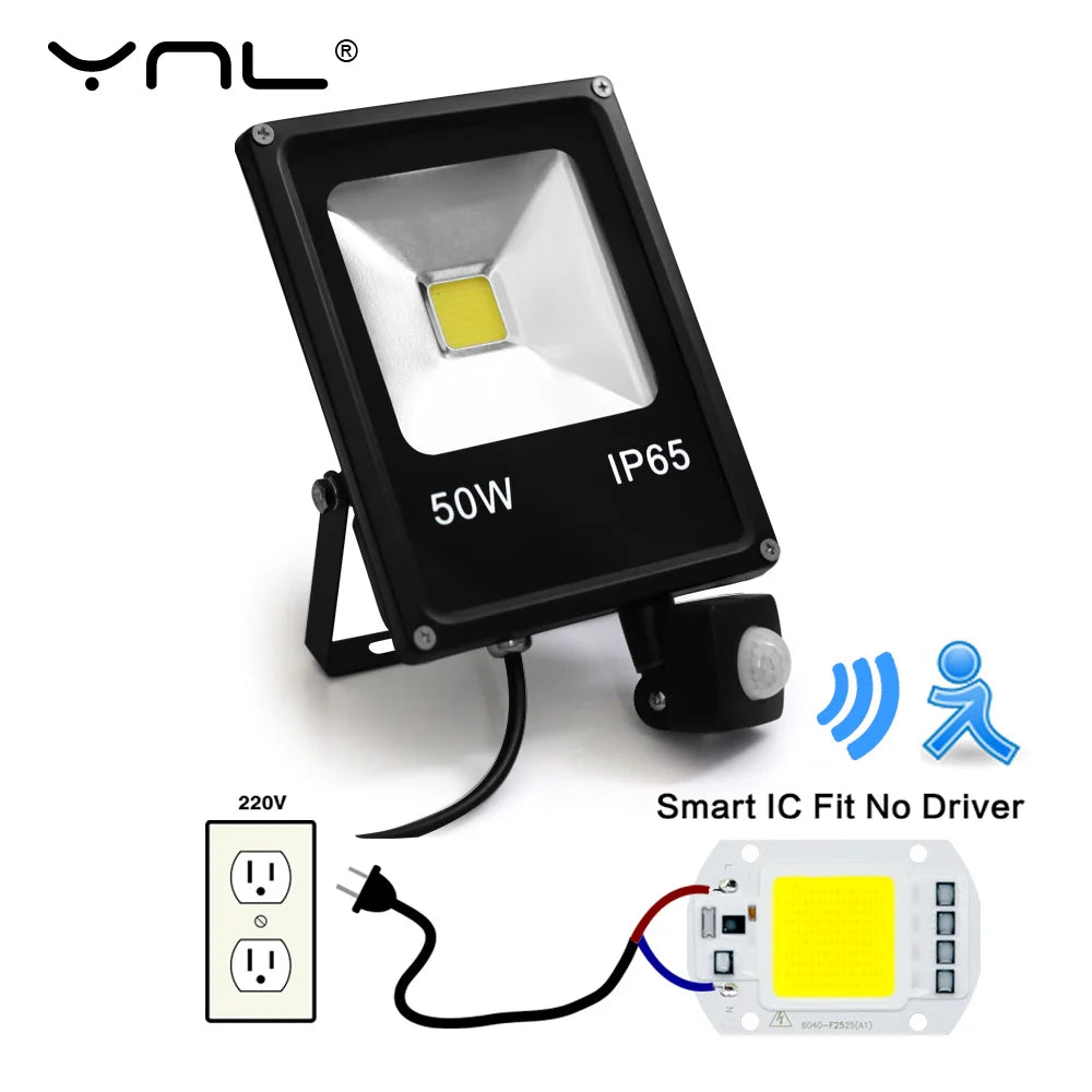 LED Floodlight, 10W–50W, Standard or Motion Sensor Options
