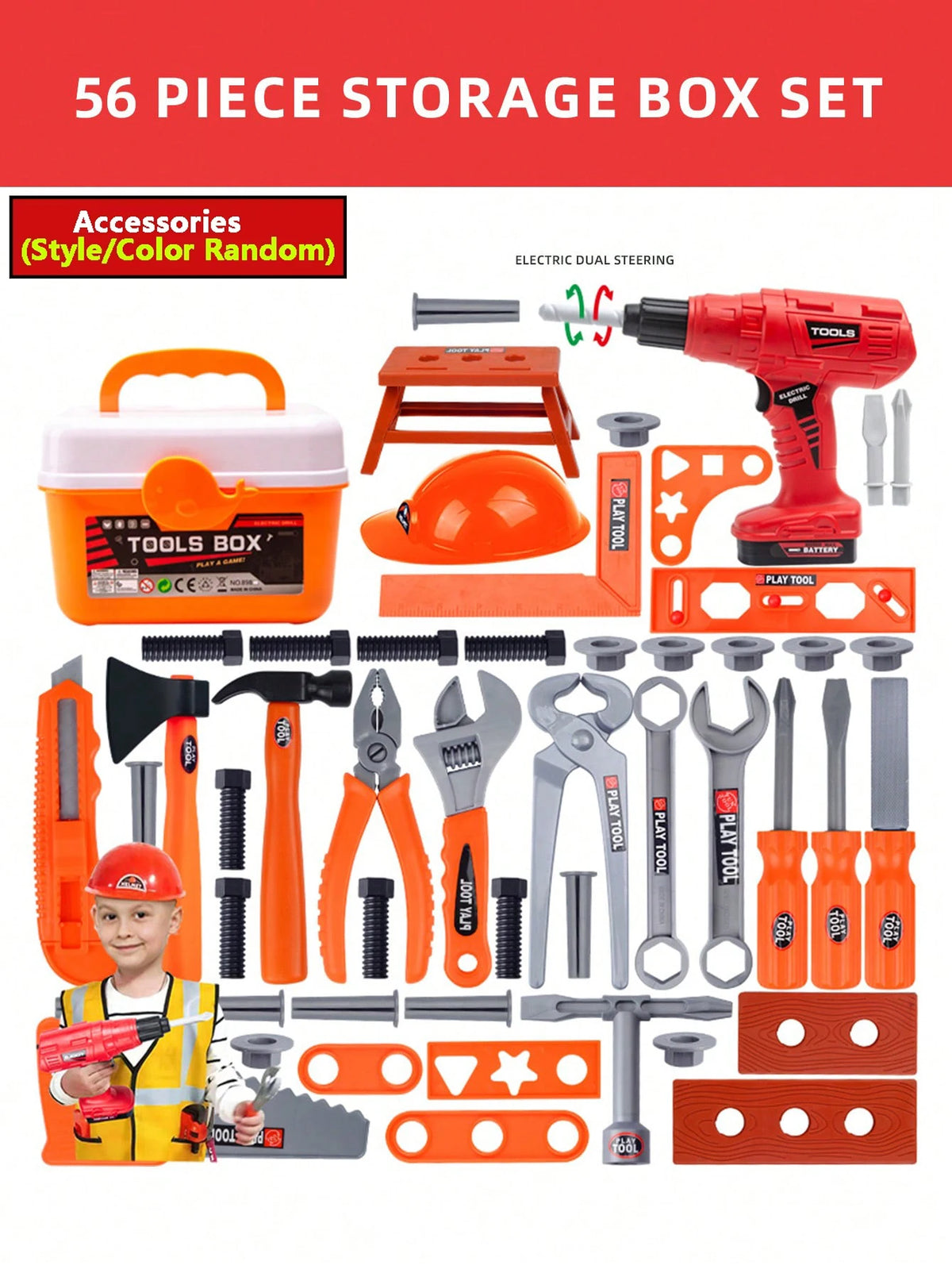 Kids Pretend Tool Kit for Imaginative Repair Play