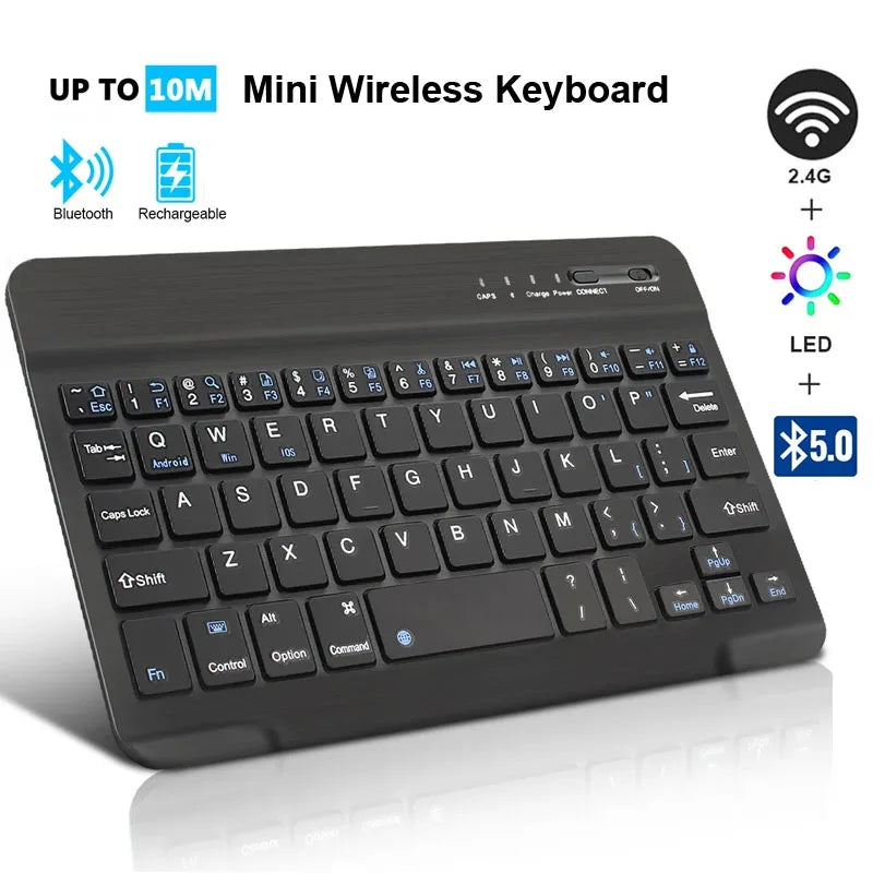 Compact Rechargeable Bluetooth Keyboard, English Layout